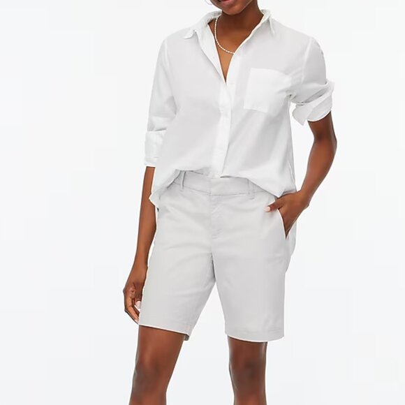 J Crew Womens 9" Frankie bermuda chino short 10 Size Grey Color - Picture 1 of 5